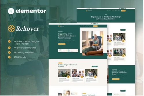 Rekover - Psychology & Counseling Elementor Template Kit