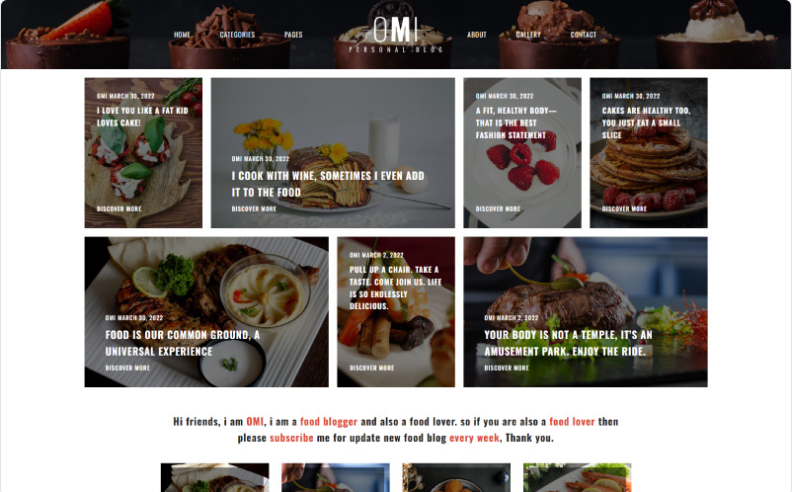 Omi - Food Blog WordPress Theme