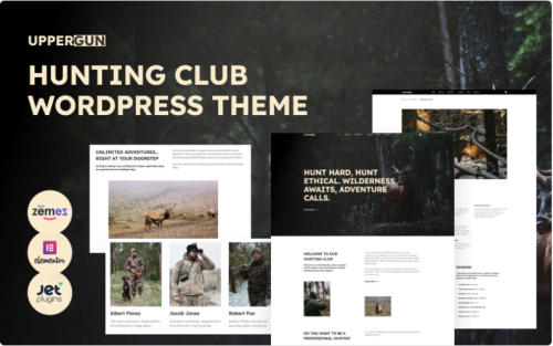 UpperGun - Hunting Club WordPress Elementor Theme WordPress Theme