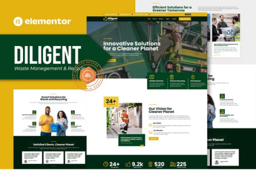 Diligent - Waste Management & Recycling Company Elementor Template Kit