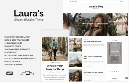 Laura - Elegant WordPress Personal Blog Theme WordPress Theme