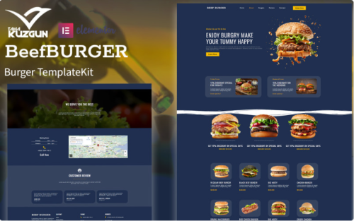 Beef Burger - One Page Elementor Kit