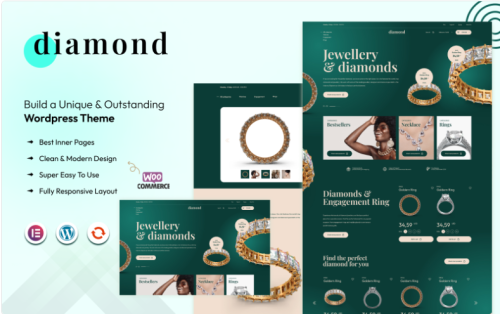 Diamond - A Shining Asset - WooCommerce Elementor Theme WooCommerce Theme