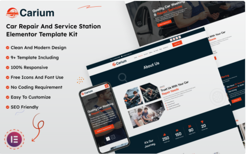 Carium - Car Repair and Service Station Elementor Template Kit Elementor Kit