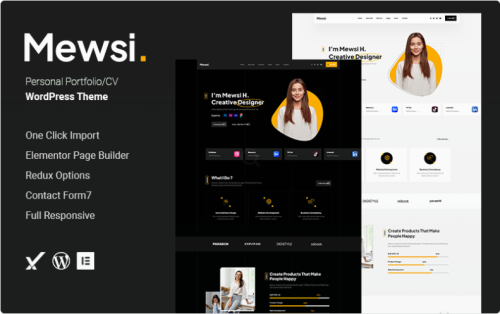 Mewsi - Personal Portfolio/CV WordPress Theme