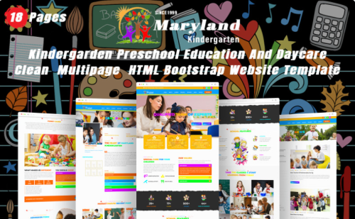 Maryland Kindergarden Preschool Education And Daycare Multipage HTML Bootstrap Website Template