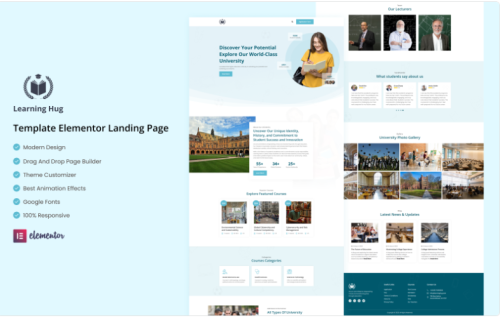 about ,advisor, agency, business ,clean ,contact, courses ,education, footer, modern ,online ,education, landing page, one page template ,free template, elementor template ,modern ,school ,university template, elementor kit ,education, landing page, ,templatemonster,theme8,monsterone,priyak, Learning hub - College and University Education Elementor Landing Page Elementor Kit