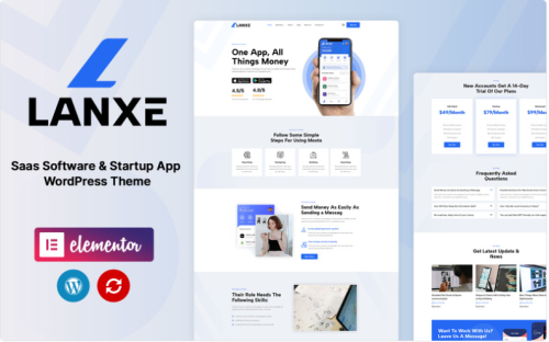 Lanxe - SaaS Software and Startup Apps WordPress theme WordPress Theme