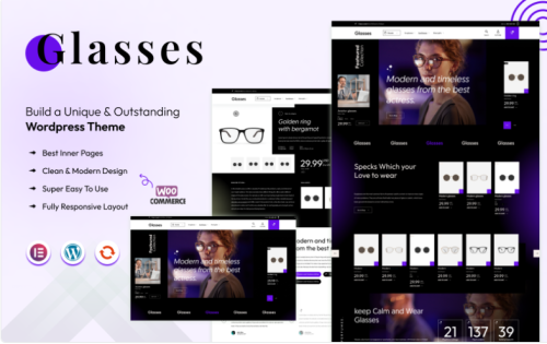 Glasses - Eyewear MegaShop WordPress Theme WooCommerce Theme