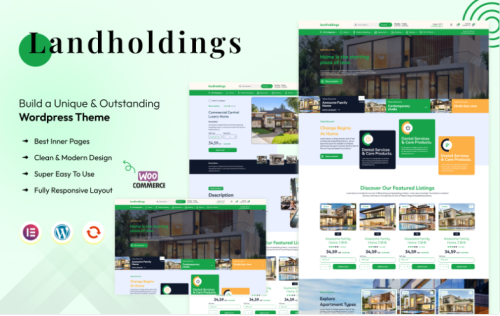 Landholdings - Home Staging Minimal WordPress Theme WooCommerce Theme