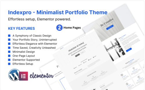 Indexpro - Minimalist Portfolio Theme WordPress Theme