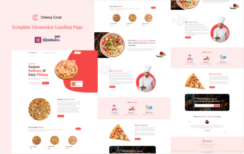 Cheesy Crust - Pizza Restaurant Services Elementor Landing Page Elementor Kit