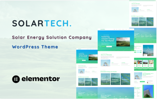 Solartech - Solar Energy Solution Company One Page WordPress Theme