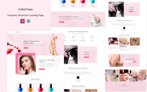 ColorCraze - Nail salon and Beauty Care Elementor Landing page Elementor Kit