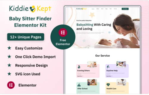 Kiddie Kept Babysitter Finder Elementor Kit