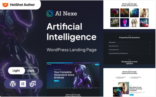 Ainexe - Artificial Intelligence WordPress Landing Page Template WordPress Theme