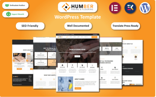 Humber - Paving, Construction & Flooring WordPress Template WordPress Theme