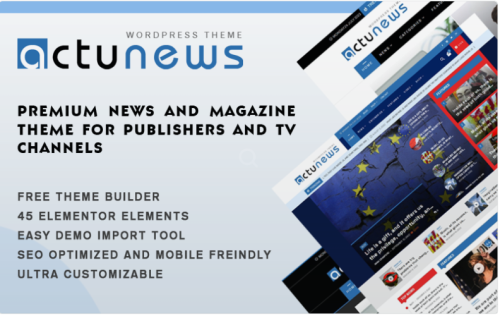 Actunews - Elementor News and Magazine WordPress Theme