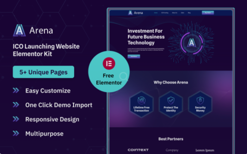 Arena ICO Launching Elementor Kit