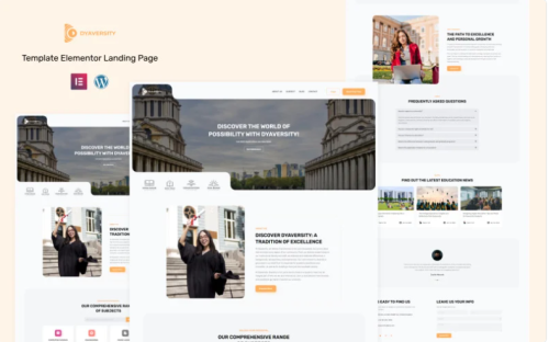 Dyaversity - College & University Education Elementor Landing Page Elementor Kit