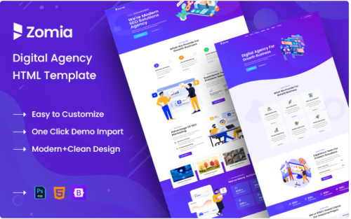 Zomia Digital Agency HTML5 Template Website Template