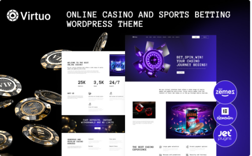 betting, casino ,clean, gambling, responsive , sports ,theme ,elementor ,online, betting ,gambling theme, casino ,affiliate,sports betting , Virtuo - Online Casino and Sports Betting WordPress Theme