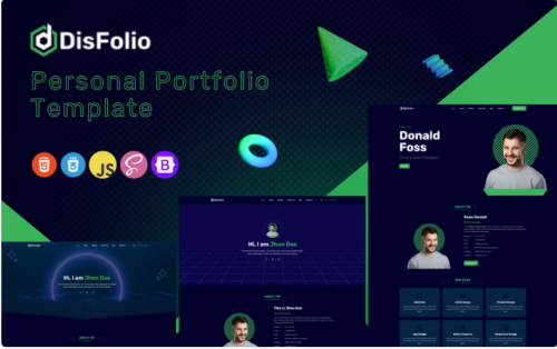 Disfolio - Personal Portfolio HTML Template Website Template