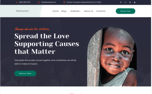 business ,campaign, causes, charity, children, church ,donate, donation, donations ,events ,foundation, fund ,fundraising, ngo, nonprofit, organization,, wordpress ,crowdfunding, TishCharity2 - Charity WordPress Theme