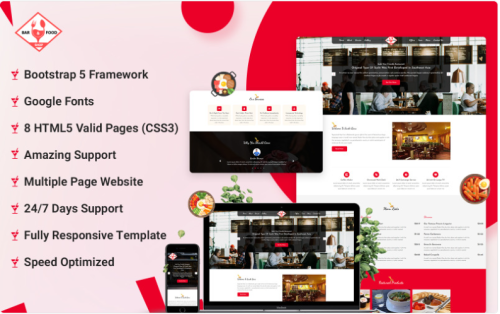 Bar and Food Shop HTML Template Website Template