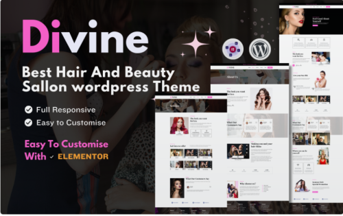 Divine Hair And Beauty Salon- Wordpress Theme WordPress Theme