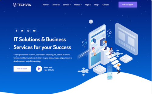 Techvia - IT Solutions & Business Services HTML5 Responsive Website Template