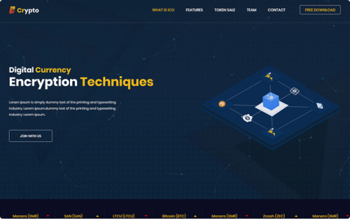 BCrypto - ICO, Bitcoin and Cryptocurrency HTML Template Website Template
