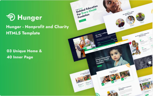 Hunger - Nonprofit and Charity Responsive Website Template