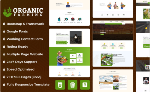 Organic Farm HTML Website Template