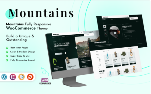 Mountains - A stunning WordPress Elementor theme WooCommerce Theme