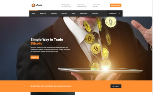 sCoin Crypto Currency HTML5 Template Website Template