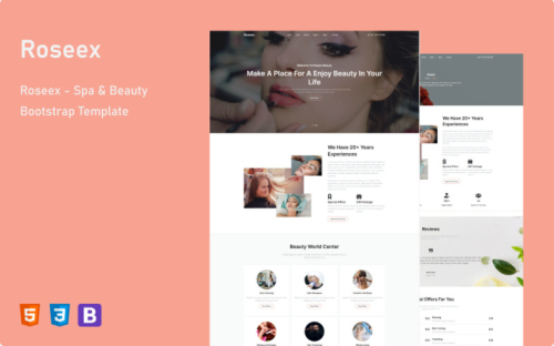 Roseex - Spa & Beauty Bootstrap HTML Website Template