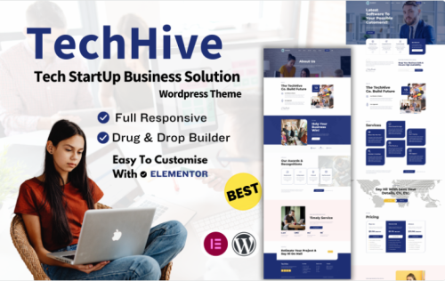 Techhive Tech StartUp Software Solution WordPress Theme