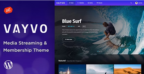 Vayvo – Media Streaming & Membership Theme