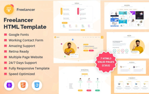 Freelancer HTML Website Template