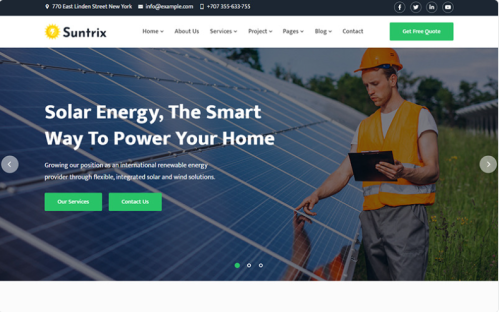 Suntrix - Solar And Renewable Energy Website Template