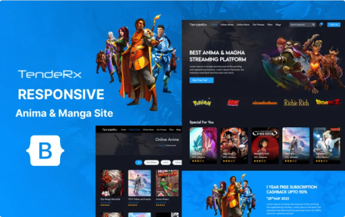 Tendex - Anime and Manga HTML5 Website Template