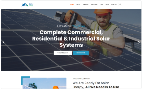 Solar Wind Energy Html Website Template