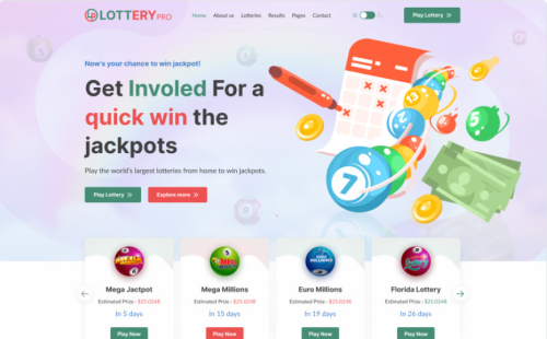 Lotterypro - Online Lotto & Lottery Platform React + NextJS + Bootstrap Website Template