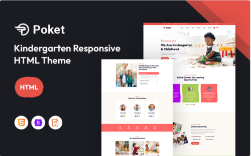 Poket – Kindergarten and or Primary School Responsive Website Template