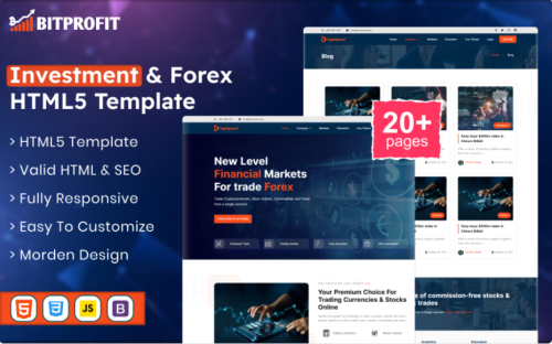 BitProfit - Investment and Forex HTML5 Template Website Template