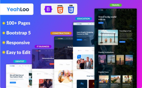 Yeahloo - Responsive Multipurpose Bootstrap HTML Template Website Template