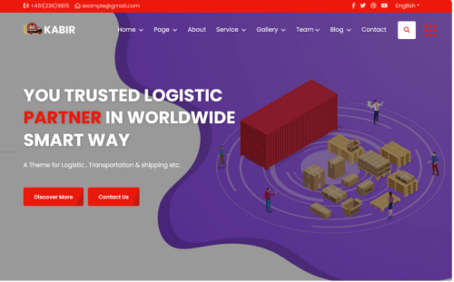 Kabir - Logistic & Moving Company Website Template