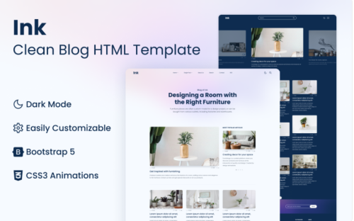 Ink - Clean Blog HTML Template Website Template