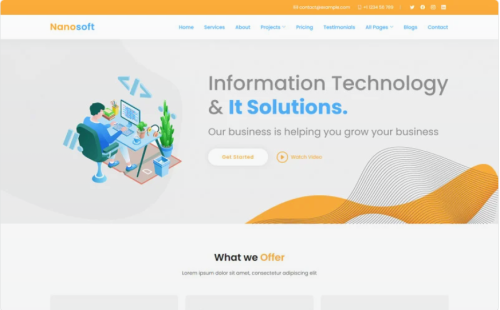 Nanosoft - Technology and It Solution Responsive Website Template